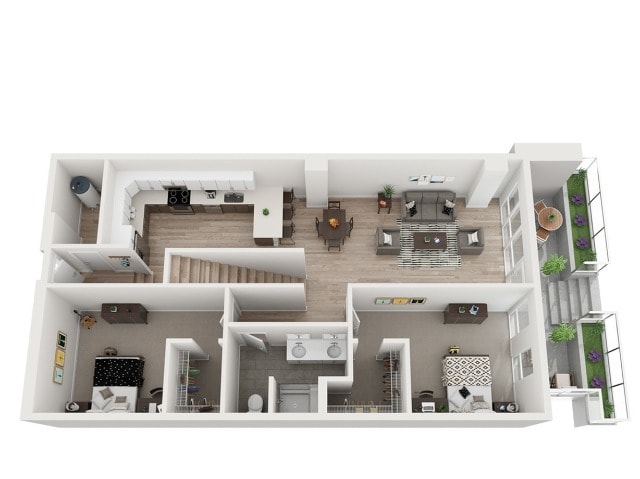 5x4 Townhome - 1st Floor - 5 Bed 4 Bath Townhome
