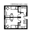 2BR/1BA