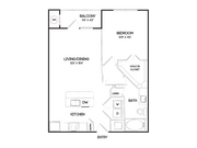 A4 1 Bedroom Floor Plan