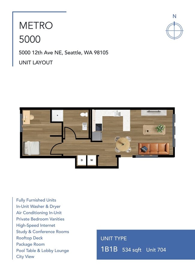 Photo - Metro 5000 Apartments | Furnished Student Housing in Seattle U-District Near University of Washin...