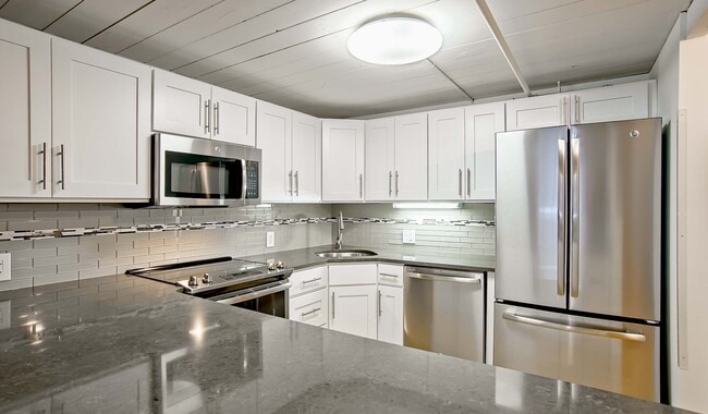 Renovated kitchens with luxury finishes are available for upgrade. Ask the leasing team for more details! - Riverloft