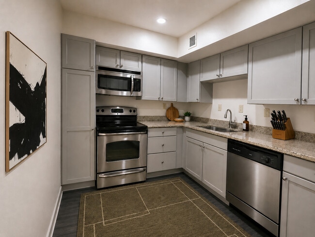 1BR, 1BA, Corner Unit / Kitchen - The 700