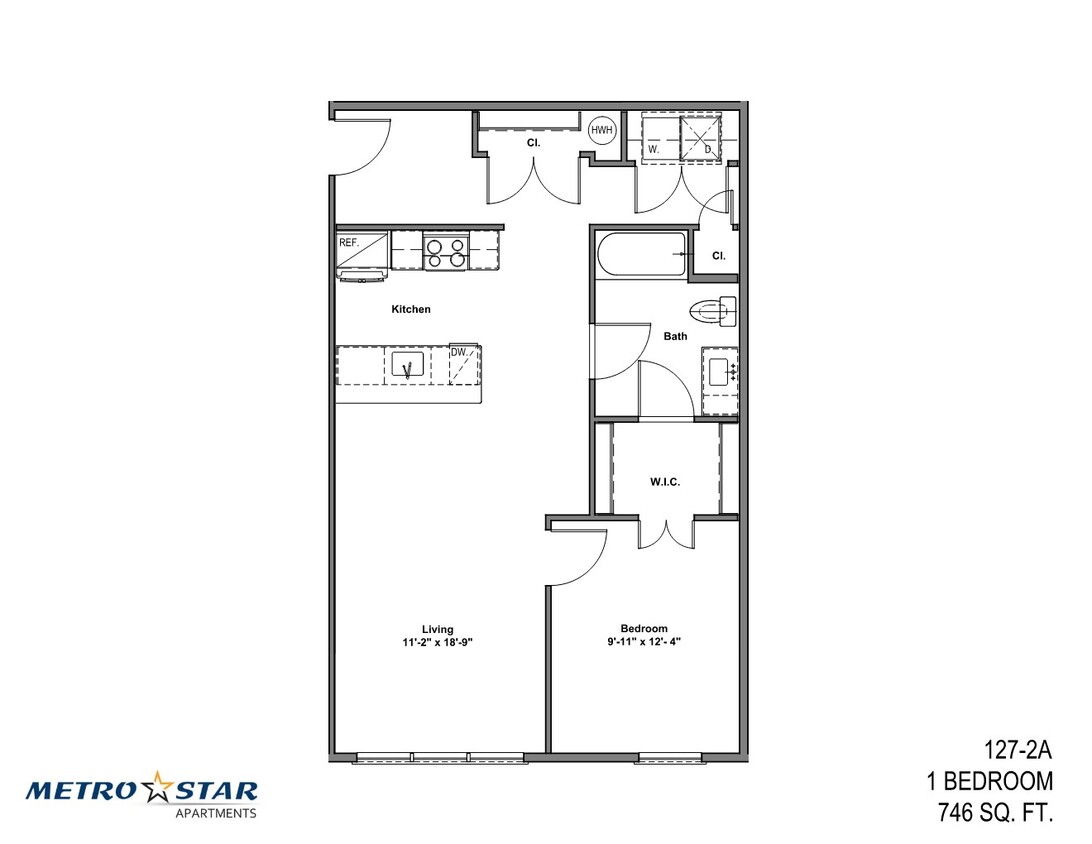 Floor Plan - One Bed One Bath 