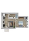 1 Bedroom 1 Bathroom Apartment Floorplan