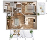 A2 with Balcony and Patio