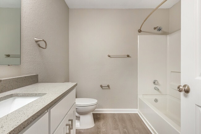 Experience Lux elegance with this contemporary bathroom design, boasting stylish fixtures and ample space.