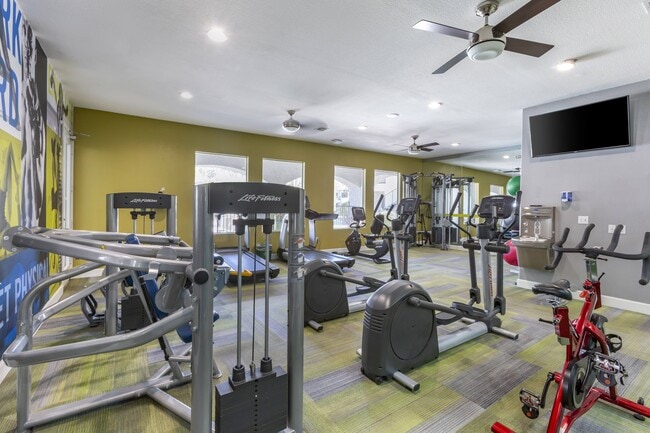 Enjoy state-of-the-art cardio equipment and flat-screen TVs in our gym at Boulders at Lookout Mountain