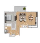 Apple | 1x1 | 758 sf