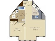 One Bedroom One Bath (709 SF)