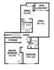 2BR/1BA