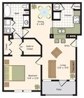 B | 1X1 | 821 sq ft