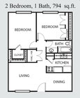 2BR/1BA