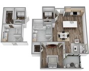 K: 1 bed / 1 bath