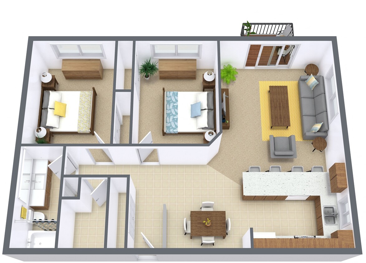 Floor Plan - Two Bedroom 21A
