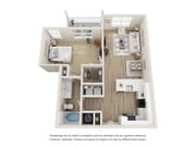 The Dogwood One Bedroom One Bath Floor Plan