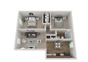 2 bed 1 bath 837 sq. ft.