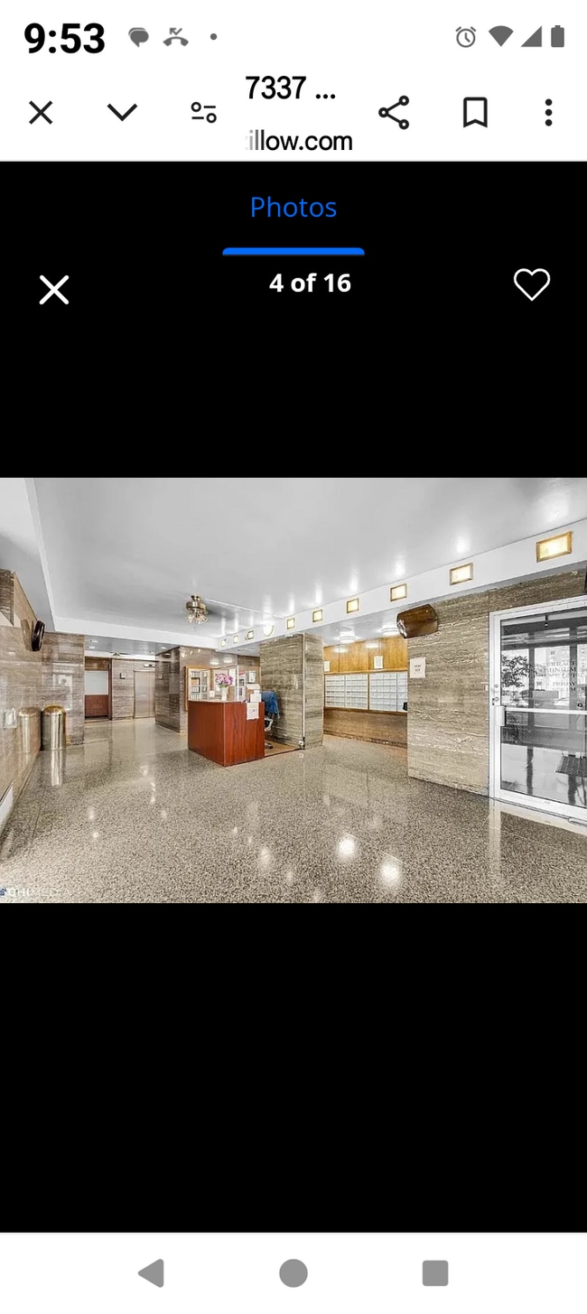 Foyer with security guarded entrance