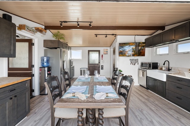 Kitchen view standing on the patio