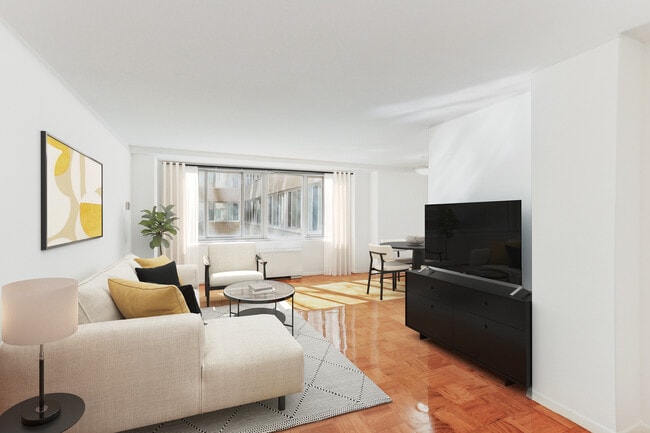 Living room with hard surface flooring