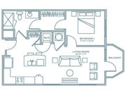 One Bedroom One Bath (708 SF)