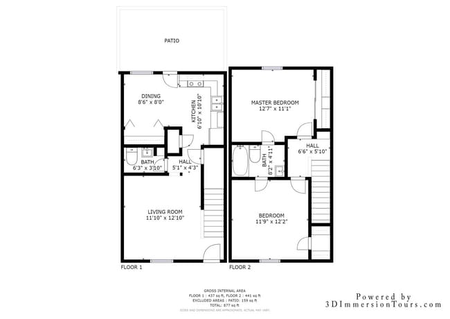 Plano de planta 2x2 - Diamond Villa Townhomes