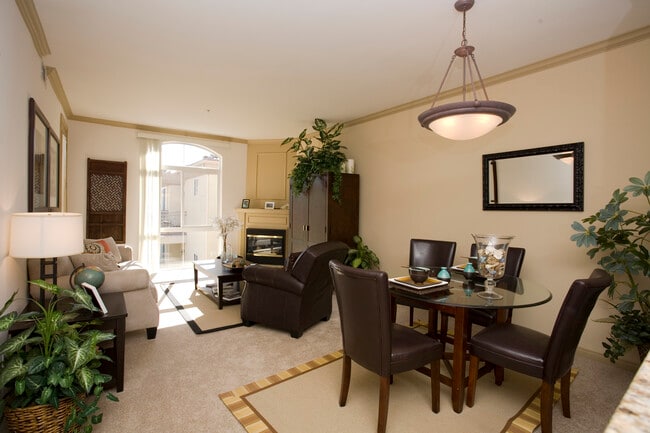 Classic Package I living and dining area with carpet