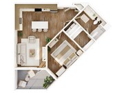 Current_Apartments_One Bed-B_Floorplan_Murray_UT