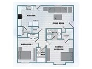 Trails End 2 Bed 2 Bath Floor Plan