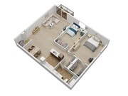 The Cole - 2 Bed 1 Bath - 897 Sq. Ft.