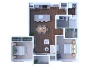 TwoBedsOneBath943sft