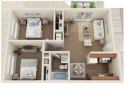 2 Bed / 1 Ba Classic Village North - Floor Plan
