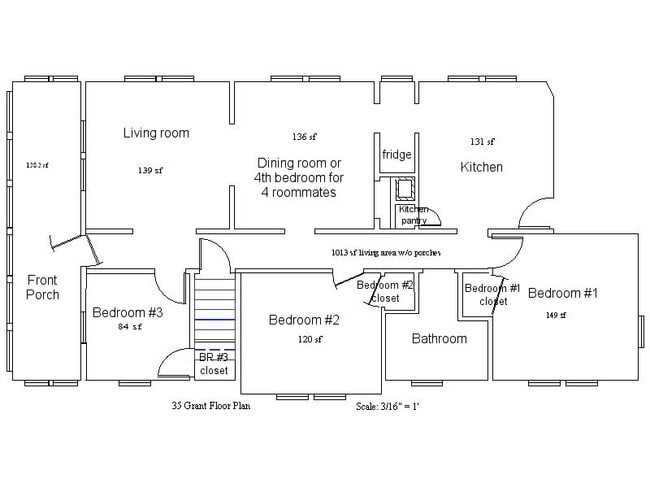 Apartment floor plan - 35 Grant Ave Unit 35