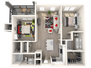 2 Bedroom | 2 Bathroom | 1079 SF