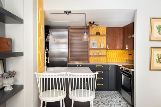 Kitchen - microwave & toaster hidden in cabinet - 2440 16th St NW Unit 104