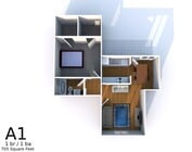 A1 1 Bed 1 Bath 705 Square Feet