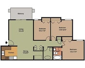 3 Bedroom 2 Bath 3X2F 1186