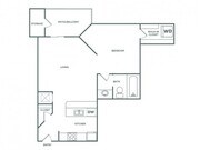 1 dormitorio, 1 baño | 577 pies cuadrados