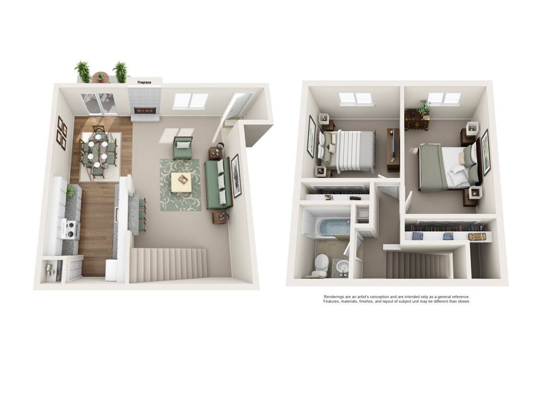 Floor Plan - Two Bedroom Townhome