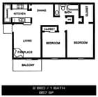 2BR/1BA