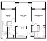 2 Bed/2 Bath 1,028 Sq Ft