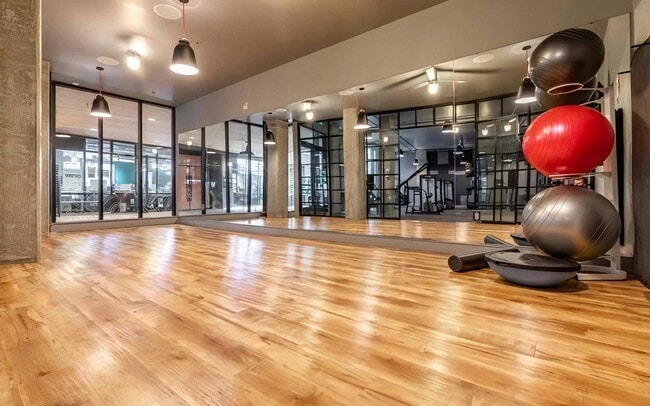 A clear floor set apart from the weight room, for the workouts that need it.
