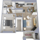 A2 - One bedroom, one bath, 773 square foot apartment