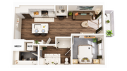 3D Floorplan - Unit A2B_Scheme A