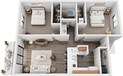 Colonial Village 2x1 Floor Plan
