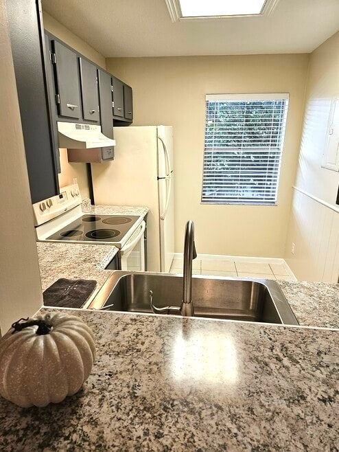 Deep stainless sink with a dual faucet sprayer and a detachable head. - 3161 SE Aster Ln Unit 1205
