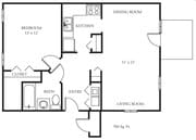 1BR/1BA 535 sq ft