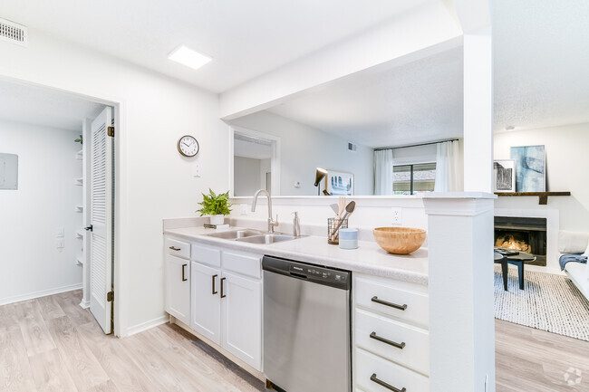 Modern Sink with Sprayer Faucet - Kitchen - Diamond Interior - Dylan Apartments