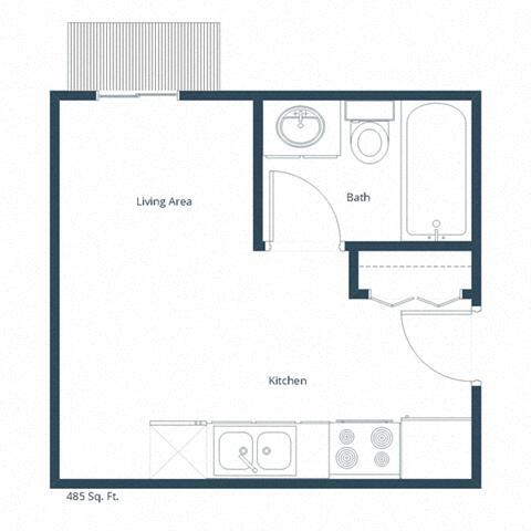Floor Plan - Efficiency 01A