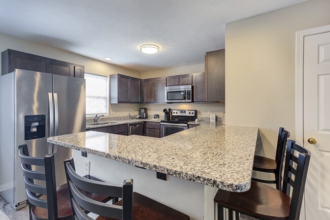 The social at Illinois State kitchen near ISU in Normal, IL student housing apartments