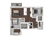 2BR, 2BA- 1143 SQFT